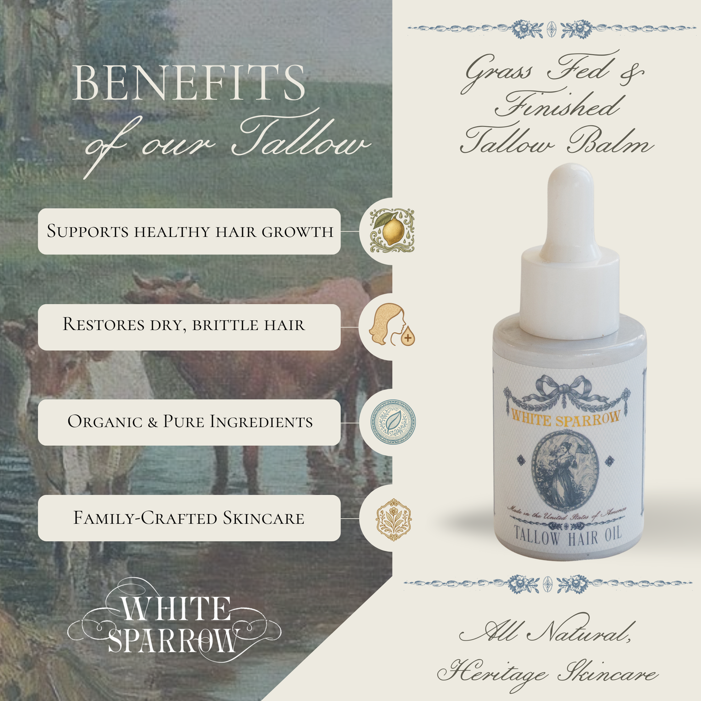 organic tallow hair oil