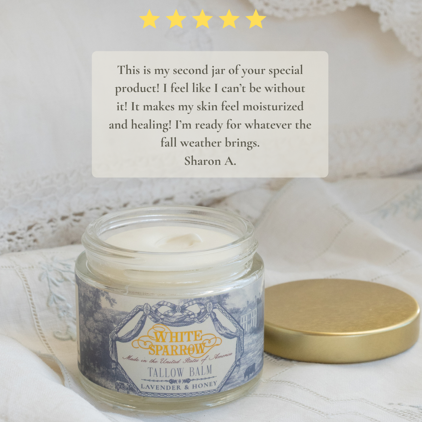 organic lavender + honey tallow balm