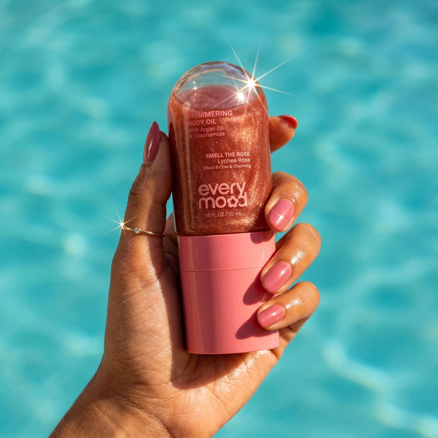 rosewater shimmer body oil
