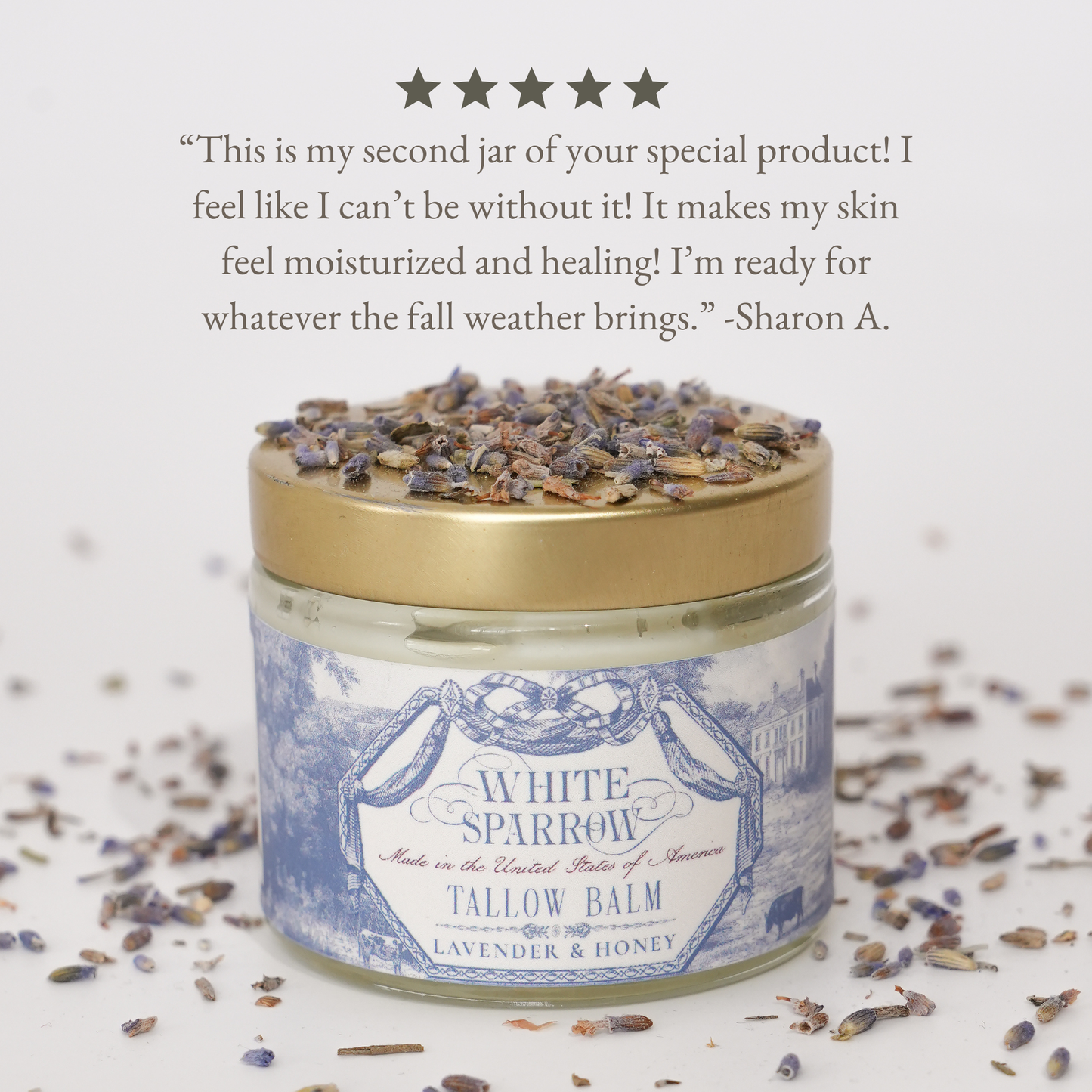 organic lavender + honey tallow balm